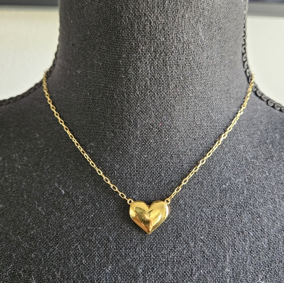 Aqua Gold Heart Necklace Sterling Silver - Picture 1 of 4